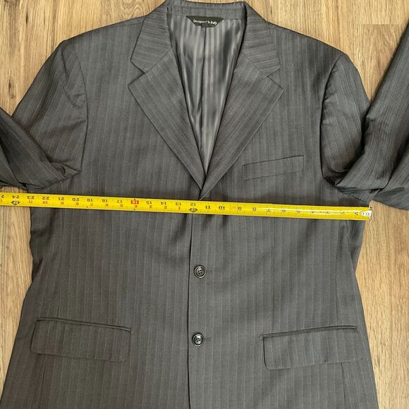 Bocaccio Uomo‎ 44R 38x30 2Pc Dark Gray 3 Button Suit Jacket Pleated Front Pants - Picture 14 of 15